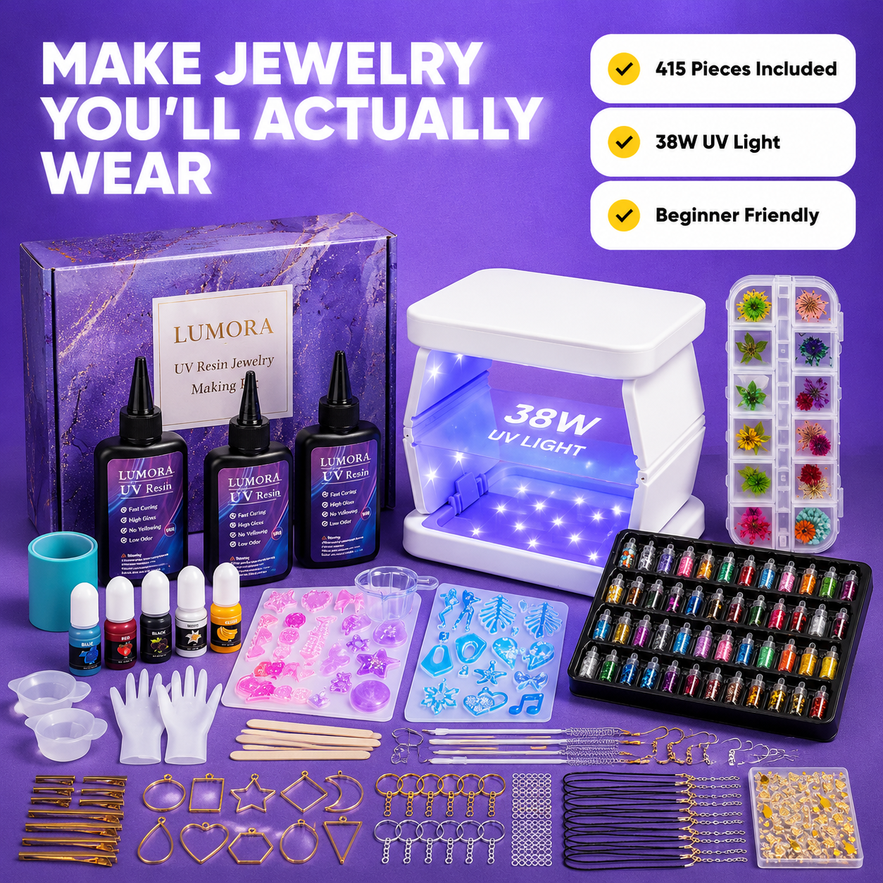 Lumora UV Resin Jewelry Making Kit